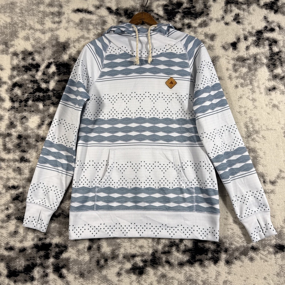 Burton Dryride Hoodie Womens Medium Geometric Outdoors Gorp Active Drawstring